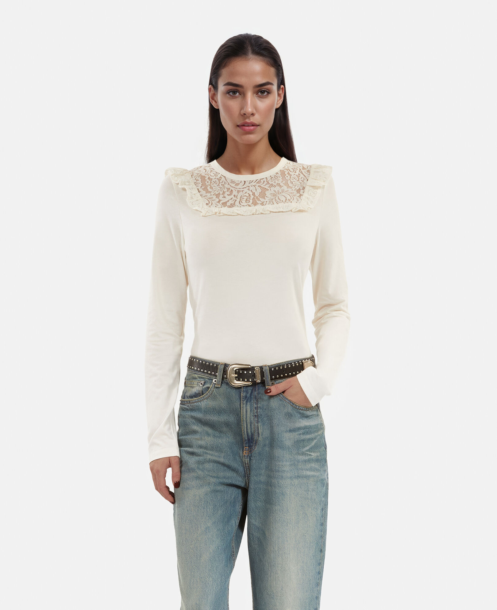 The Kooples WOMEN WHITE long-sleeved white t-shirt