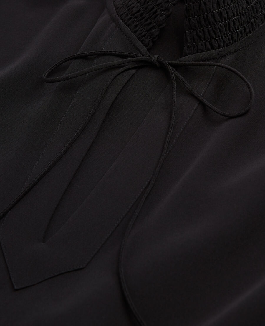 vestido largo seda negro