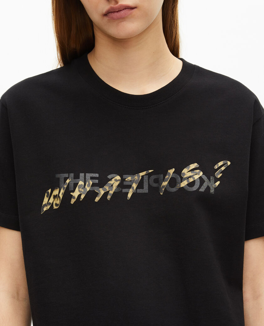 The Kooples WOMEN BLACK what is black and leopard t-shirt