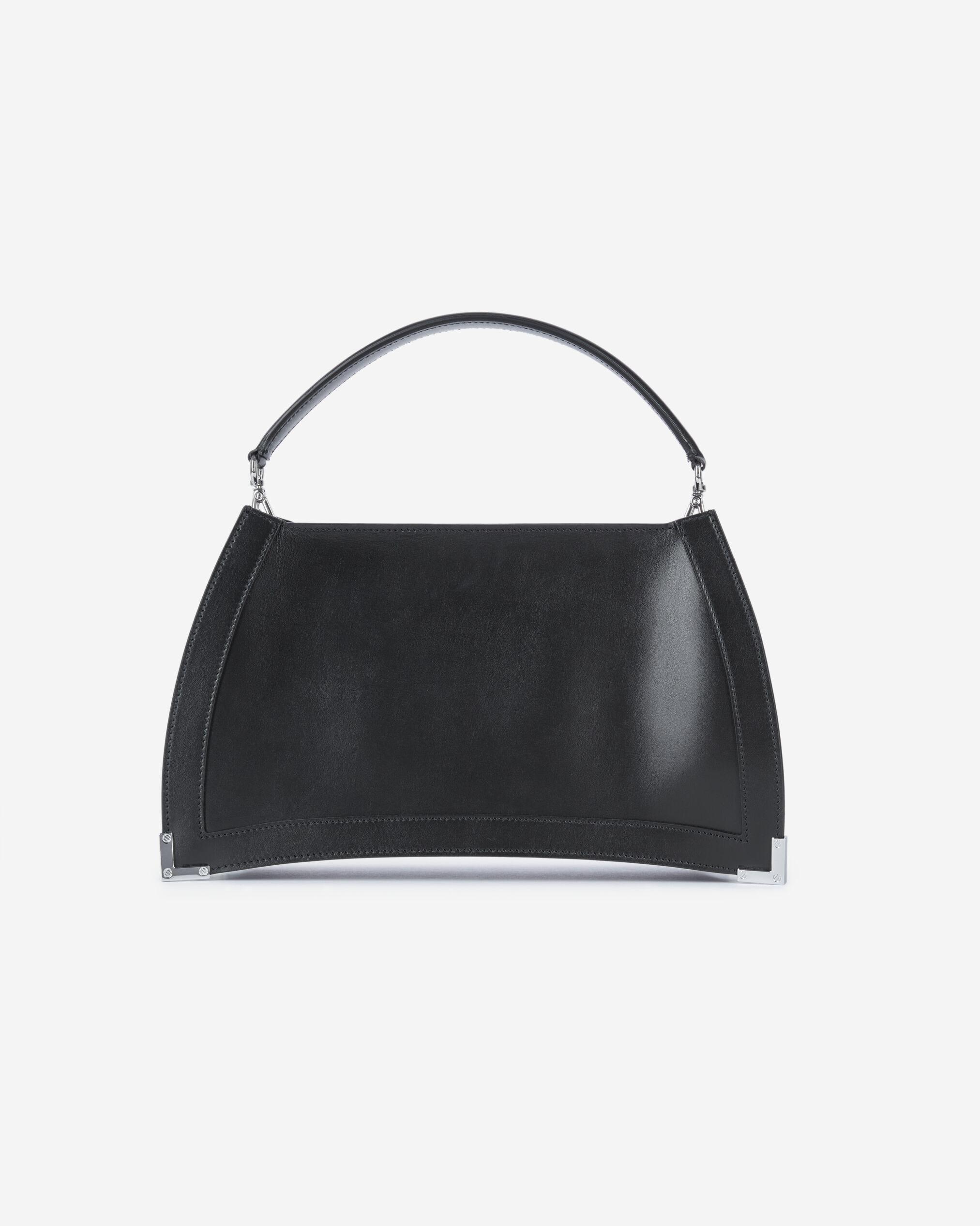 Sac trapeze en cuir noir
