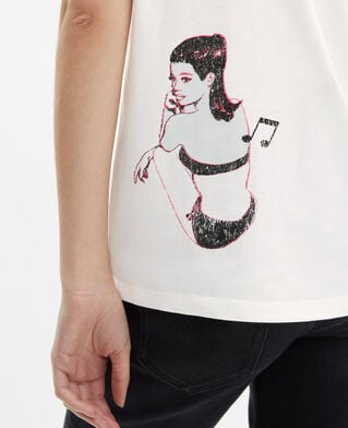 The Kooples DAMEN WHITE t-shirt mit siebdruck wei&szlig;