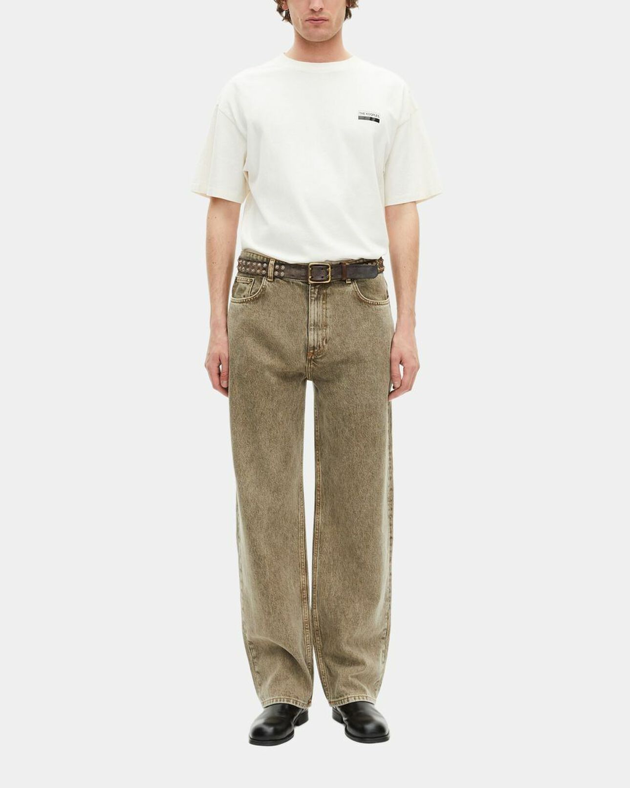 The Kooples HOMME ECRU t-shirt oversize avec sérigraphie écru