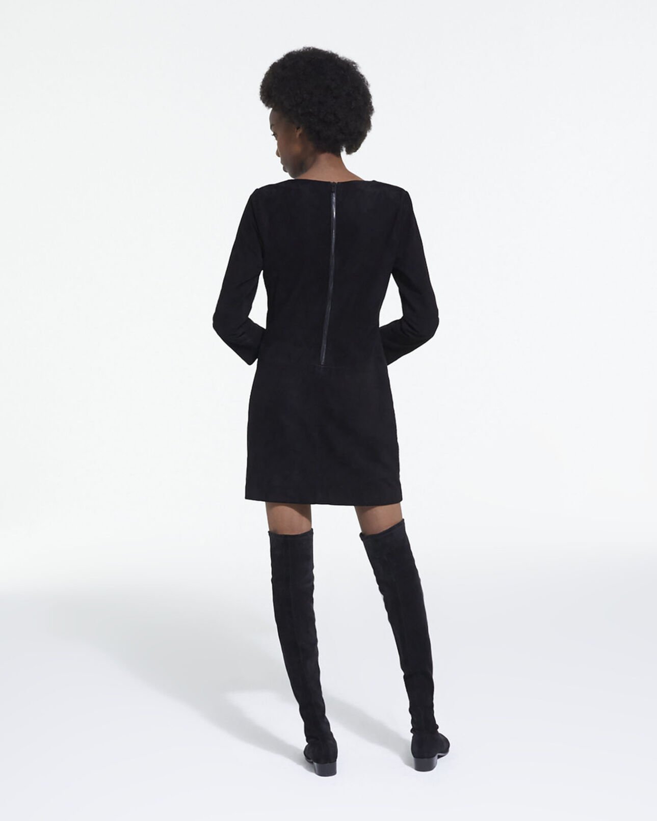 The Kooples FEMME BLACK robe en cuir noire