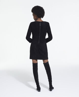 The Kooples FEMME BLACK robe en cuir noire