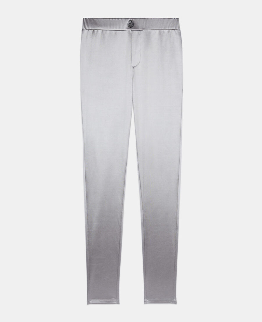 The Kooples FEMME SILVER legging satin&eacute; argent&eacute;