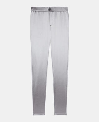 The Kooples FEMME SILVER legging satin&eacute; argent&eacute;