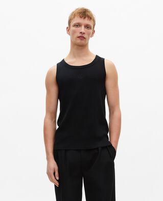 The Kooples HOMBRE BLACK WASHED camiseta de tirantes con escudo negro bordado