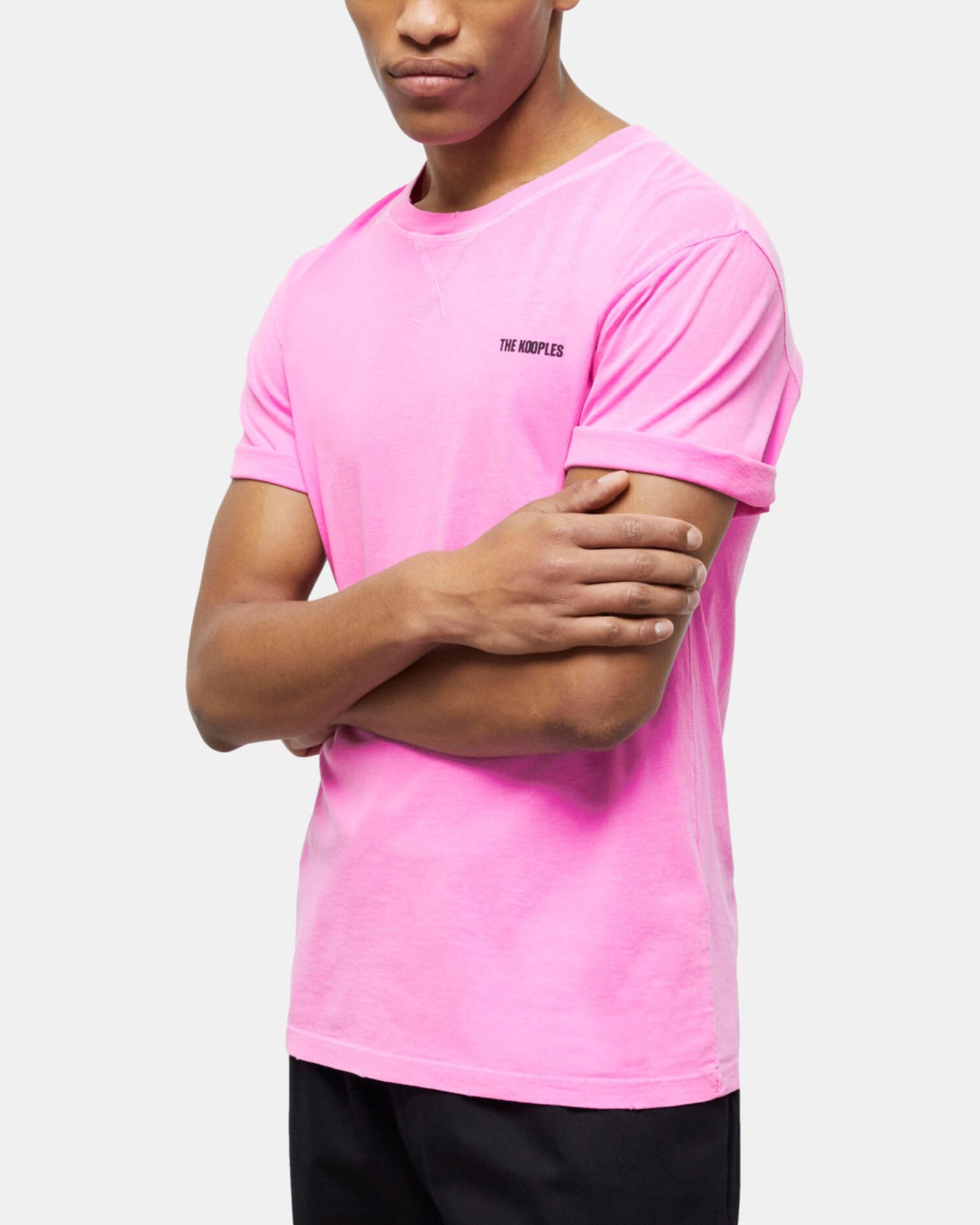 T-shirt Homme rose fluo avec logo, FLUO PINK, hi-res image number null