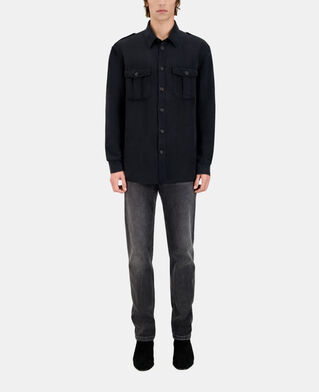 The Kooples HERREN BLACK schwarzes hemd aus lyocell und leinen