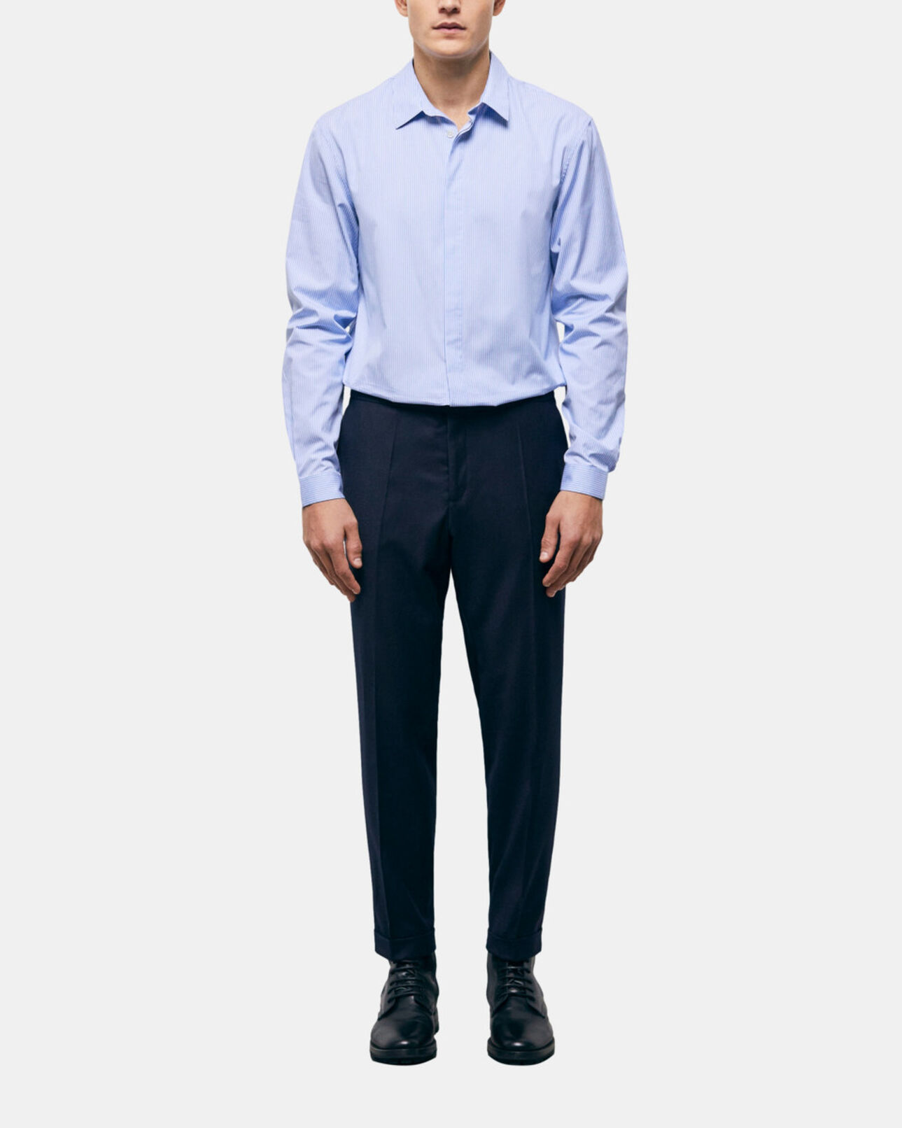 The Kooples MEN NAVY navy blue wool suit pants