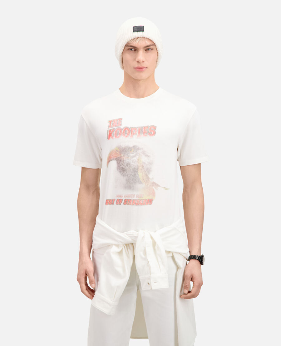 t-shirt homme ecru avec sérigraphie eagle