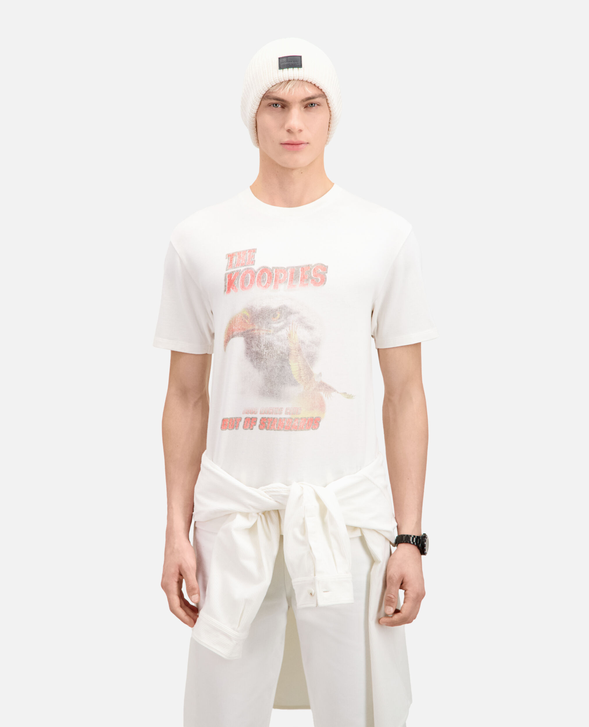 T-shirt Homme ecru avec sérigraphie Eagle, ECRU, hi-res image number null