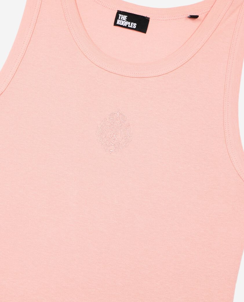 The Kooples FEMME BLUSH d&eacute;bardeur en coton avec blason rose