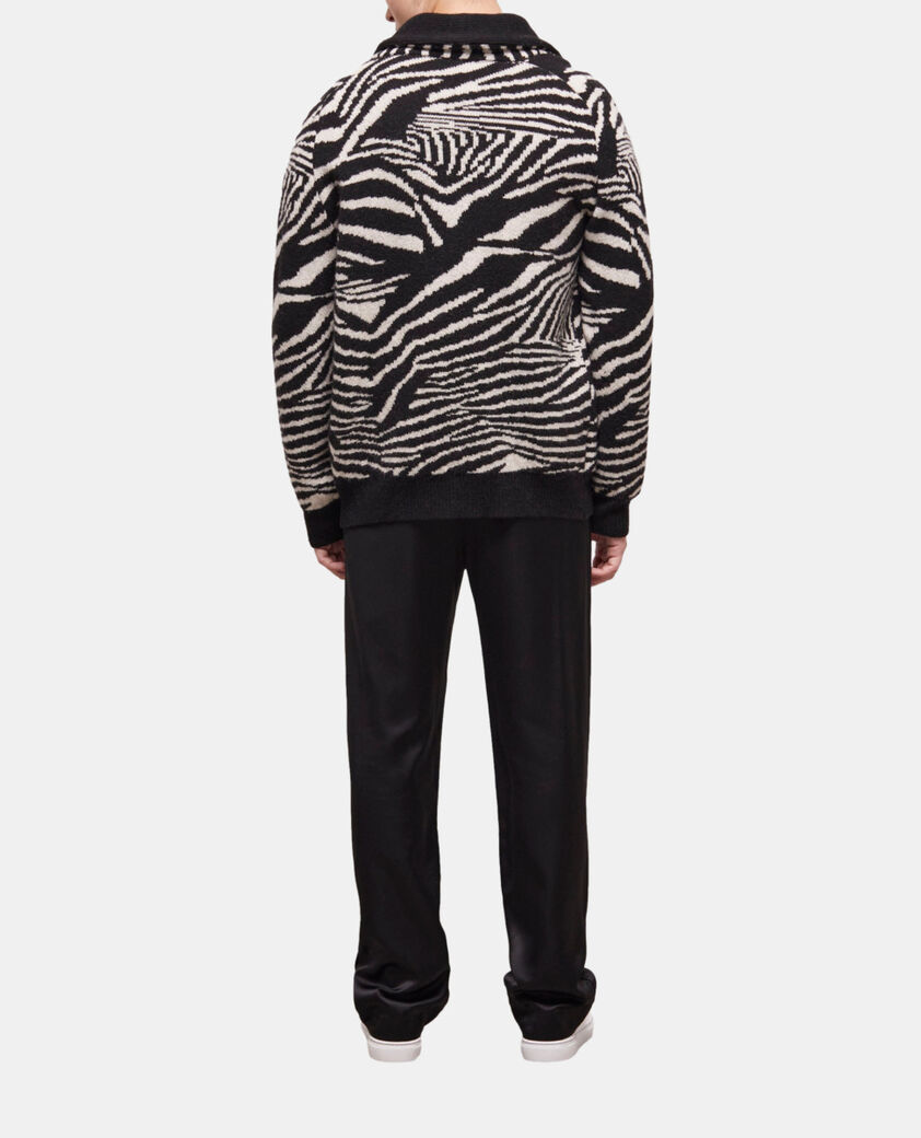 The Kooples HERREN BLACK WHITE wollpullover mit print