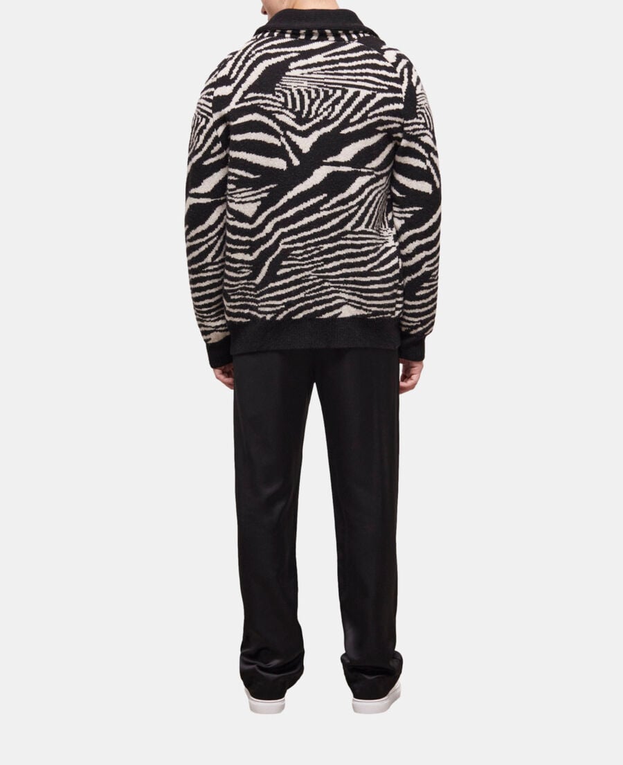 The Kooples HERREN BLACK WHITE wollpullover mit print