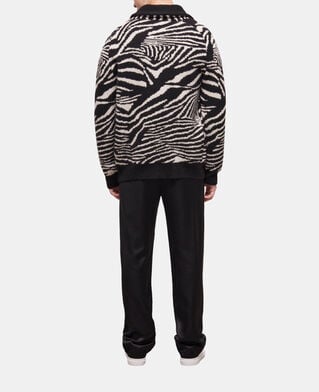 The Kooples HERREN BLACK WHITE wollpullover mit print