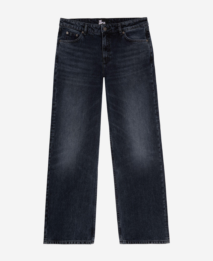 The Kooples WOMEN BLUE ELECTRIC dark blue wide-leg jeans