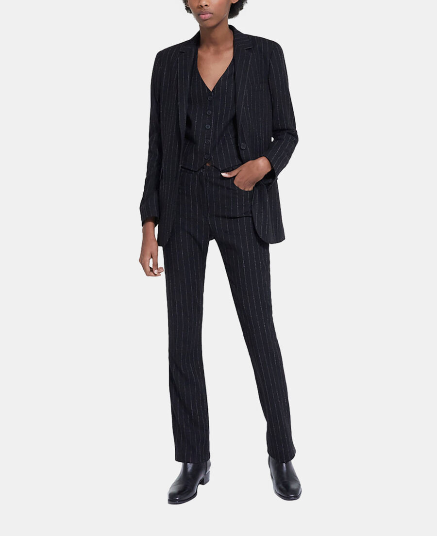 veste de costume en laine rayée