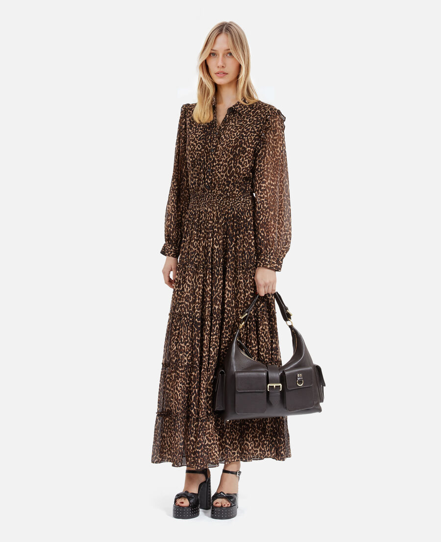 The Kooples F LEOPARD leopard print long dress