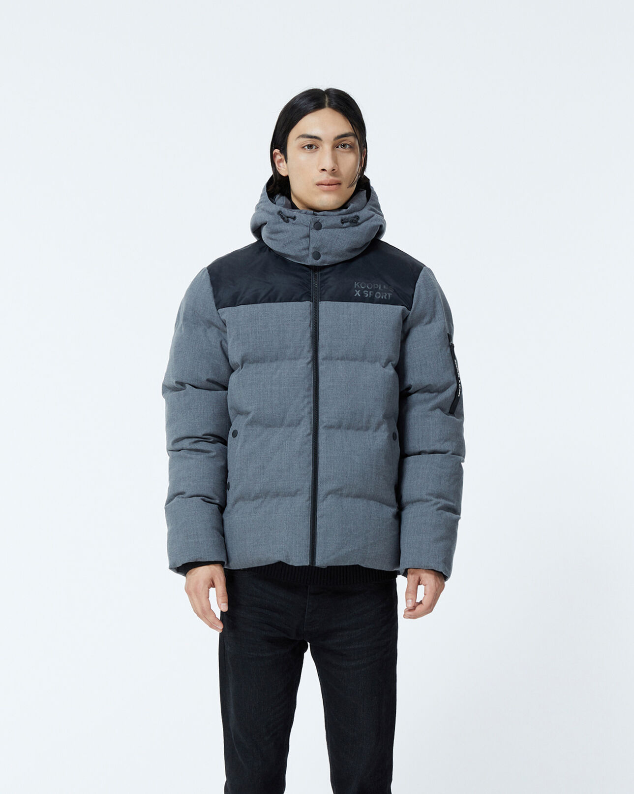 The Kooples HOMME ANTHRACITE doudoune matelassée gris anthracite