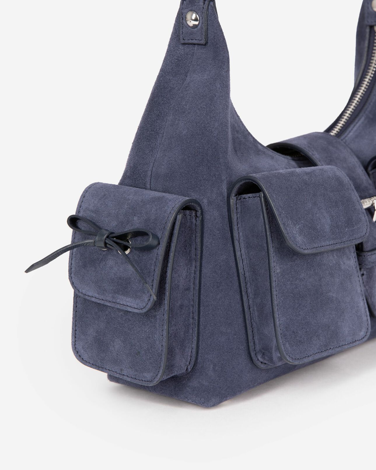 The Kooples FEMME NAVY sac amelia en suède marine