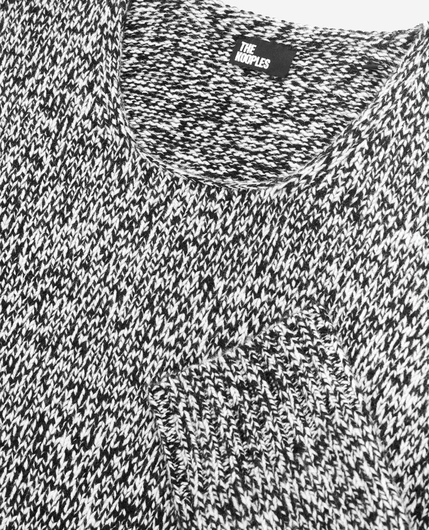 The Kooples HOMBRE BLACK WHITE jersey de lana blanco y negro