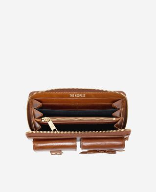 The Kooples FEMME BROWN portefeuille amelia en cuir marron