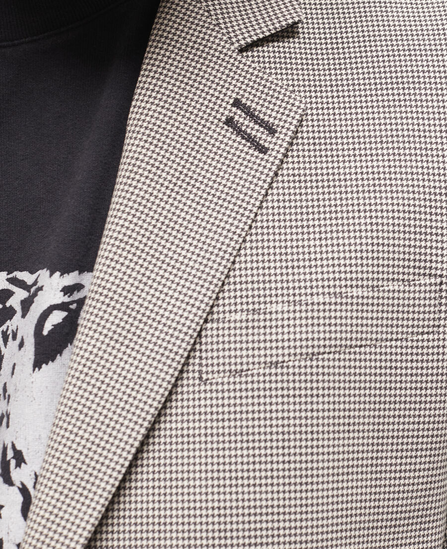 veste de costume en laine à motifs grise