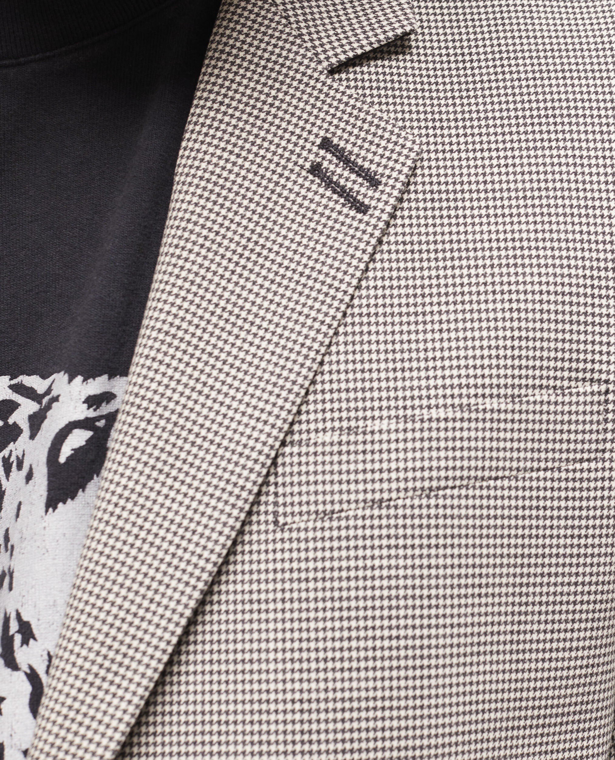Veste de costume en laine à motifs grise, ECRU BLACK, hi-res image number null