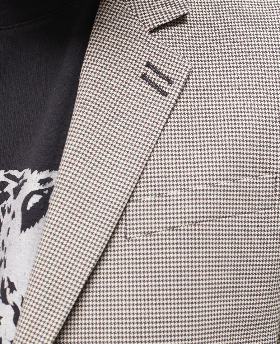 gray patterned wool suit jacket
