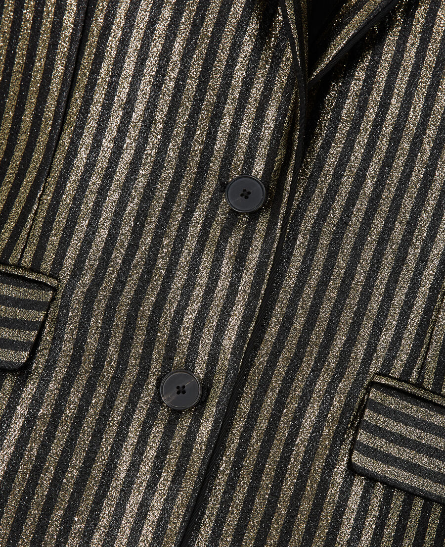 The Kooples WOMEN BLACK / GOLD jacket with gold stripes