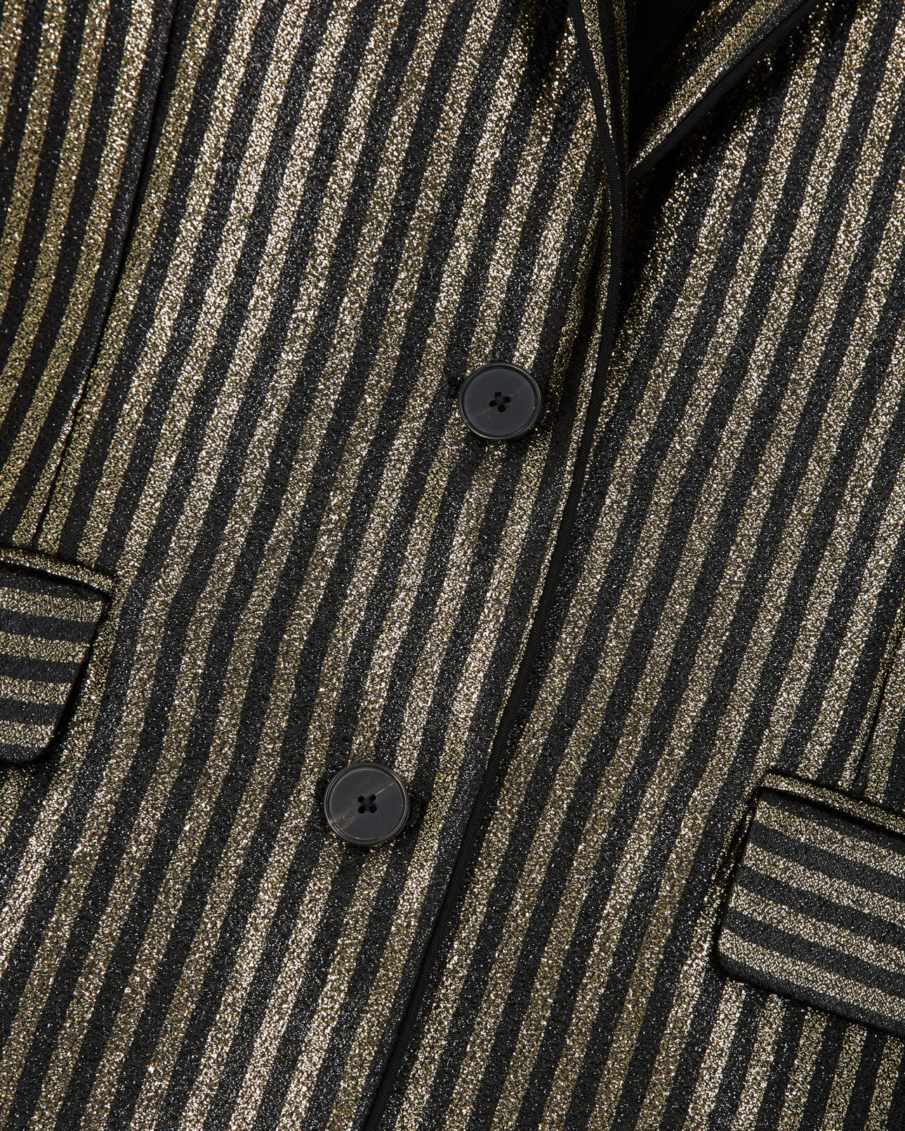 The Kooples MUJER BLACK / GOLD chaqueta rayas dorada