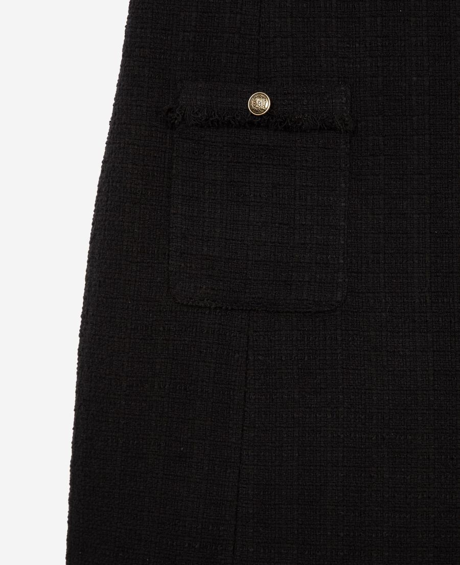 The Kooples DAMEN BLACK kurzes kleid aus schwarzem tweed