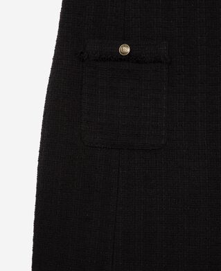 The Kooples DAMEN BLACK kurzes kleid aus schwarzem tweed
