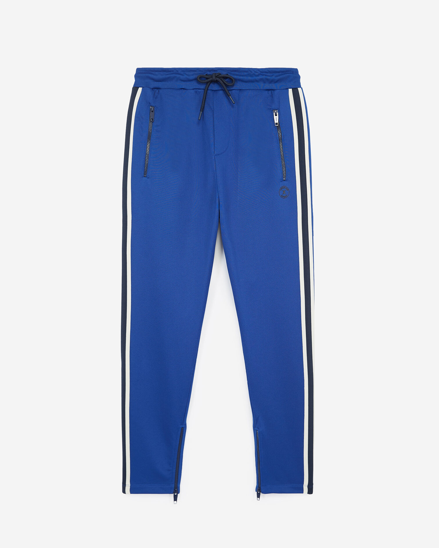 Fleece slim-fit blue joggers, ELECTRIC BLUE, hi-res image number null