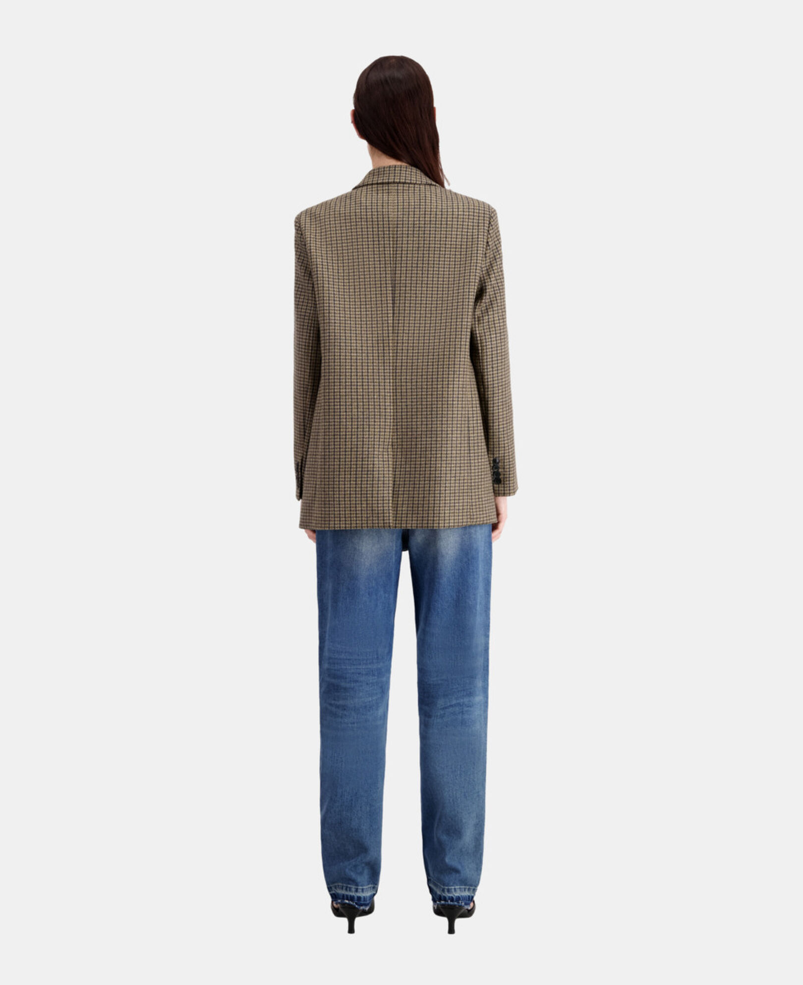 The Kooples DAMEN BEIGE-BROWN brauner blazer mit karomuster