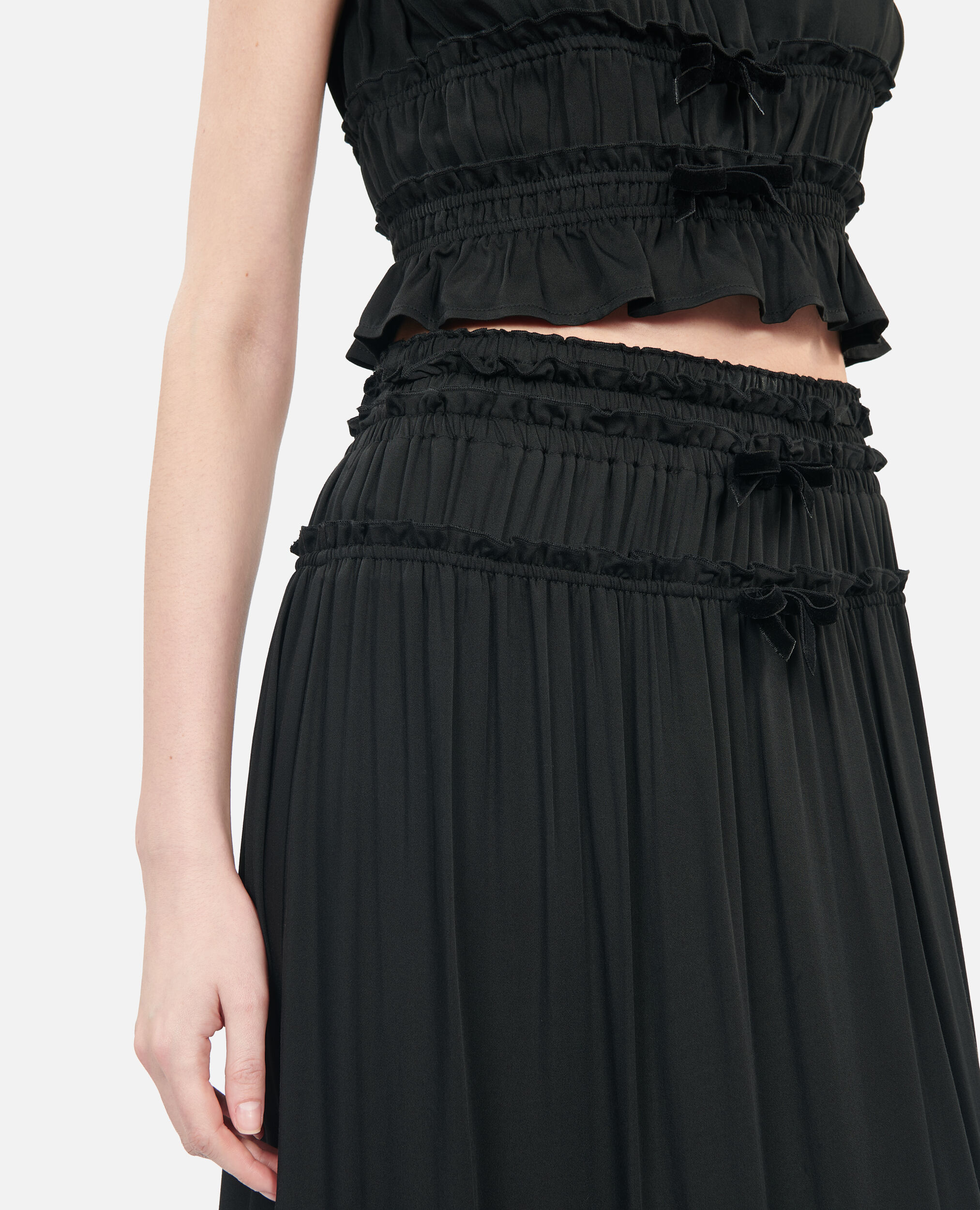 Long black skirt with bows | The Kooples US