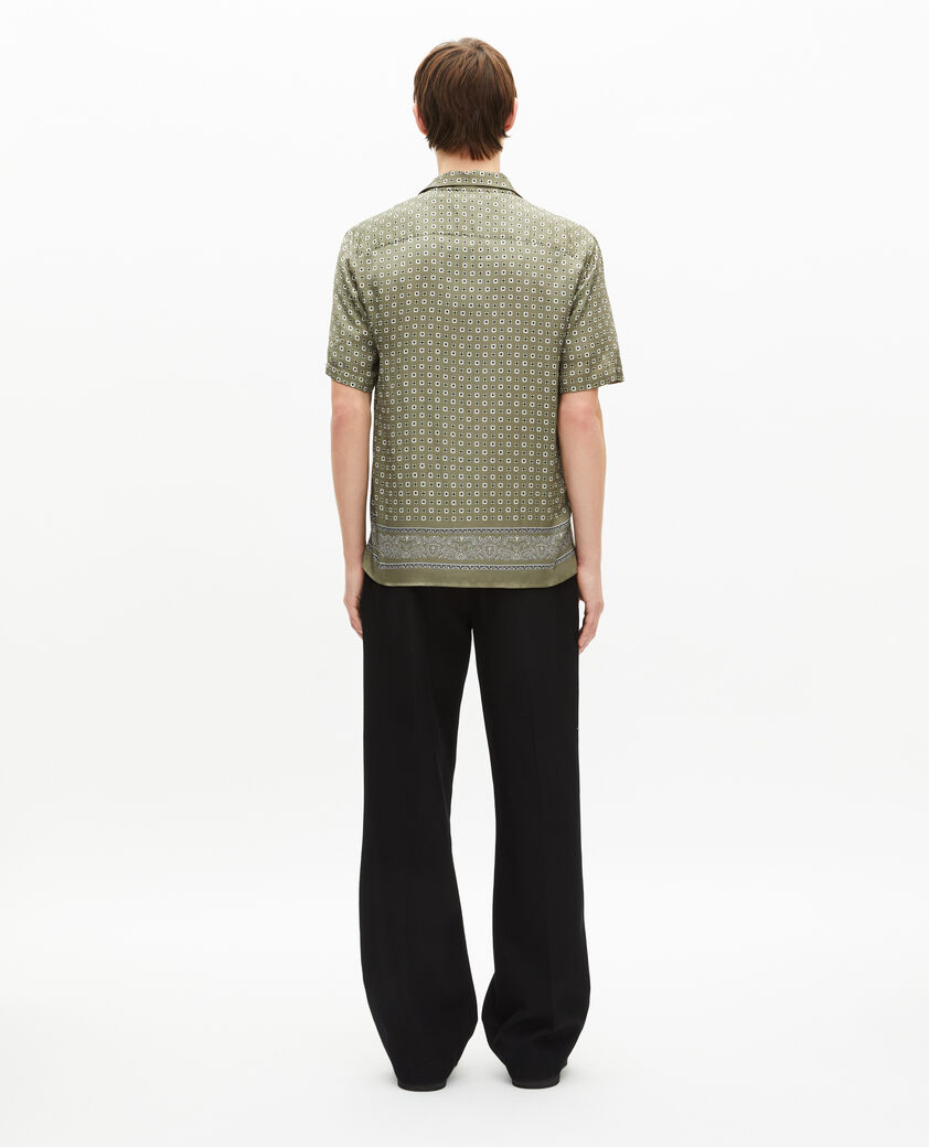 The Kooples HOMME FORET chemise manches courtes imprim&eacute; bandana kaki