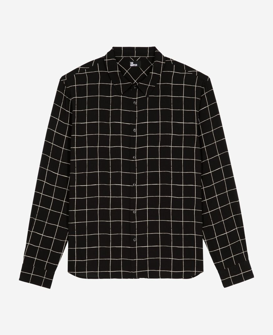The Kooples HOMME BLACK WHITE chemise à carreaux noire