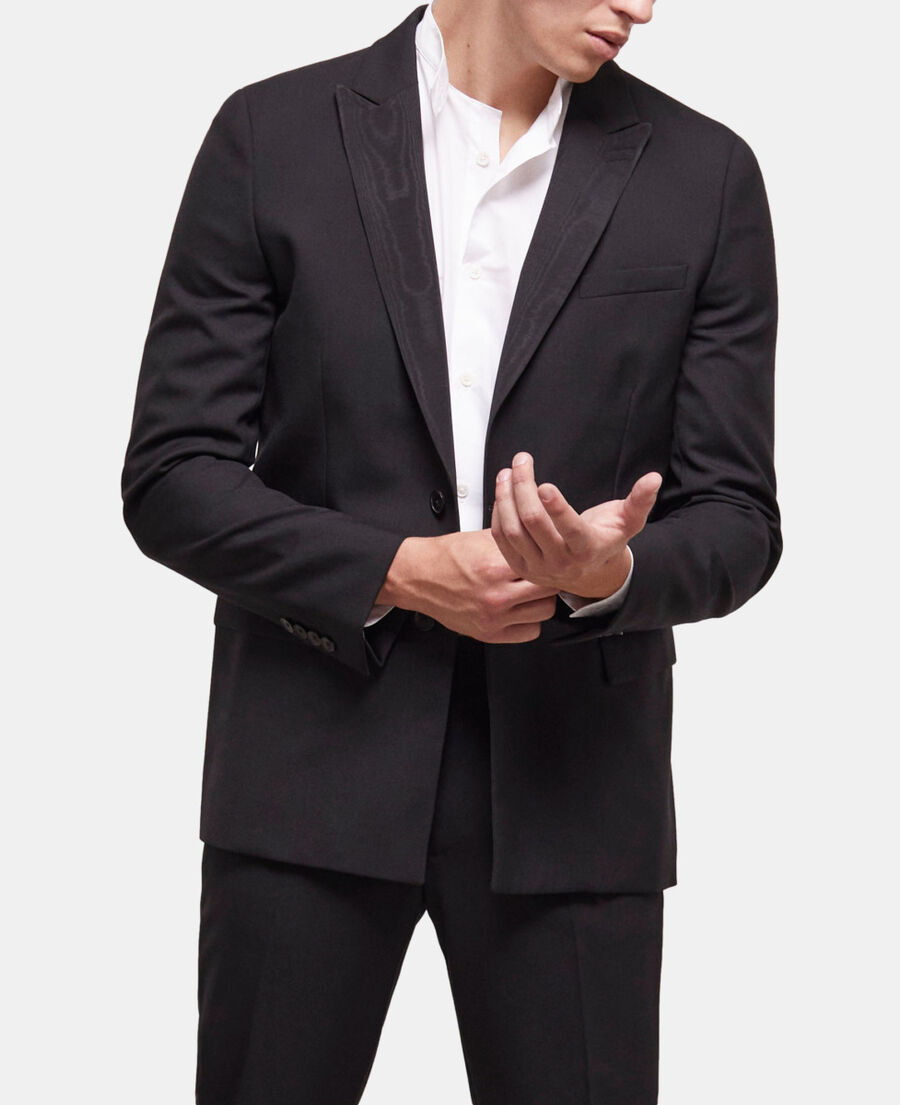 black wool suit jacket