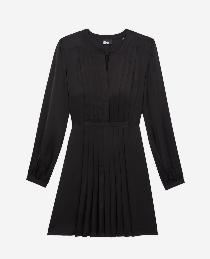 The Kooples FEMME BLACK robe courte noire avec plissage