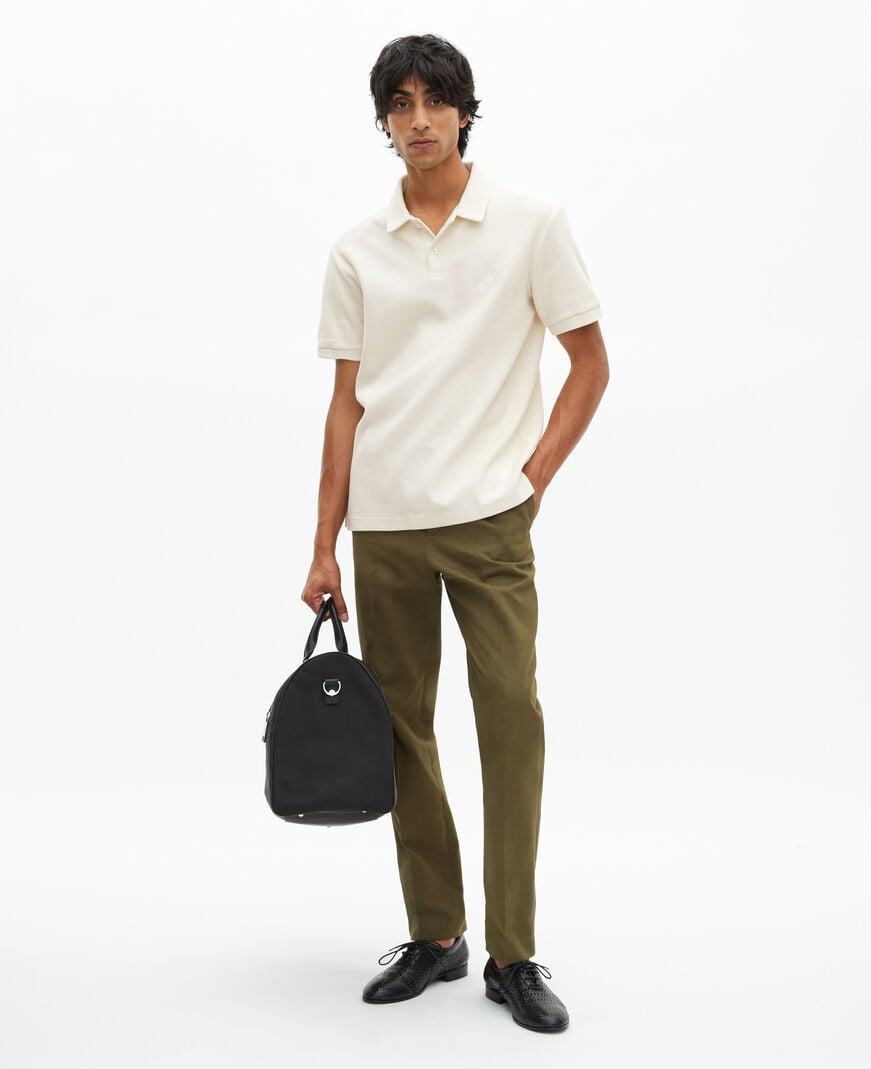 The Kooples HOMBRE ECRU polo nido de abeja con escudo crudo