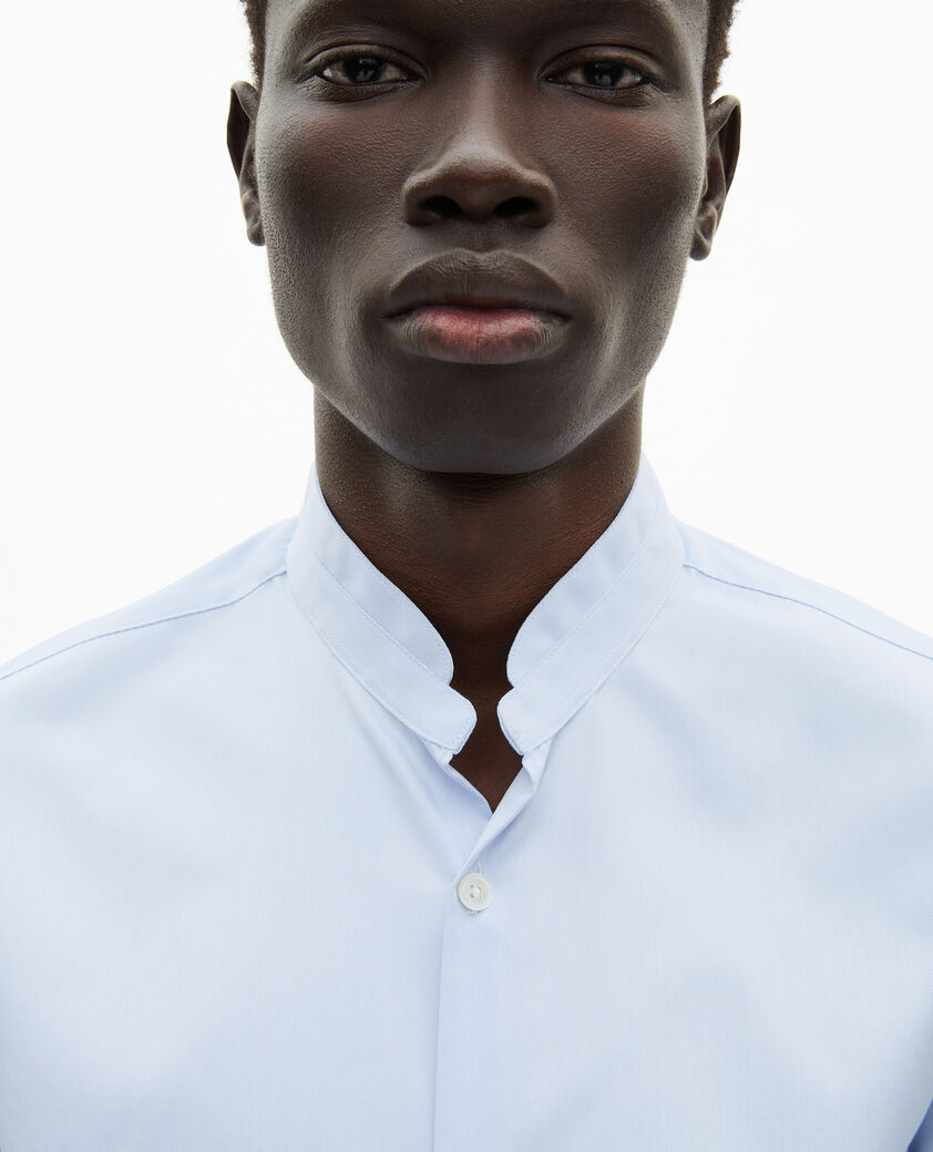 The Kooples MEN LIGHT BLUE blue shirt with officer collar