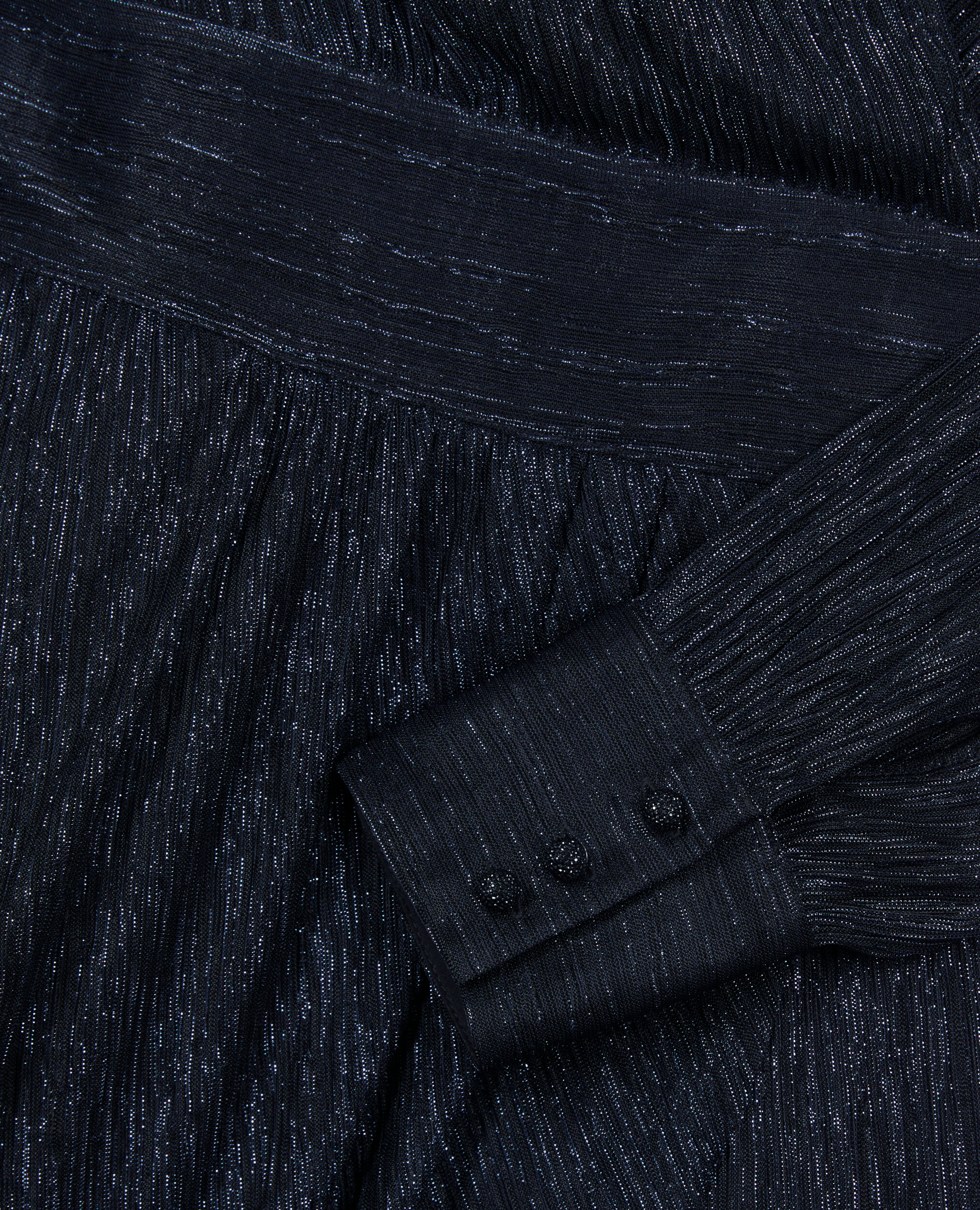Kurzes, marineblaues Kleid in Metallic-Jersey, DARK NAVY, hi-res image number null