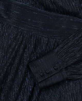 The Kooples DAMEN DARK NAVY kurzes, marineblaues kleid in metallic-jersey