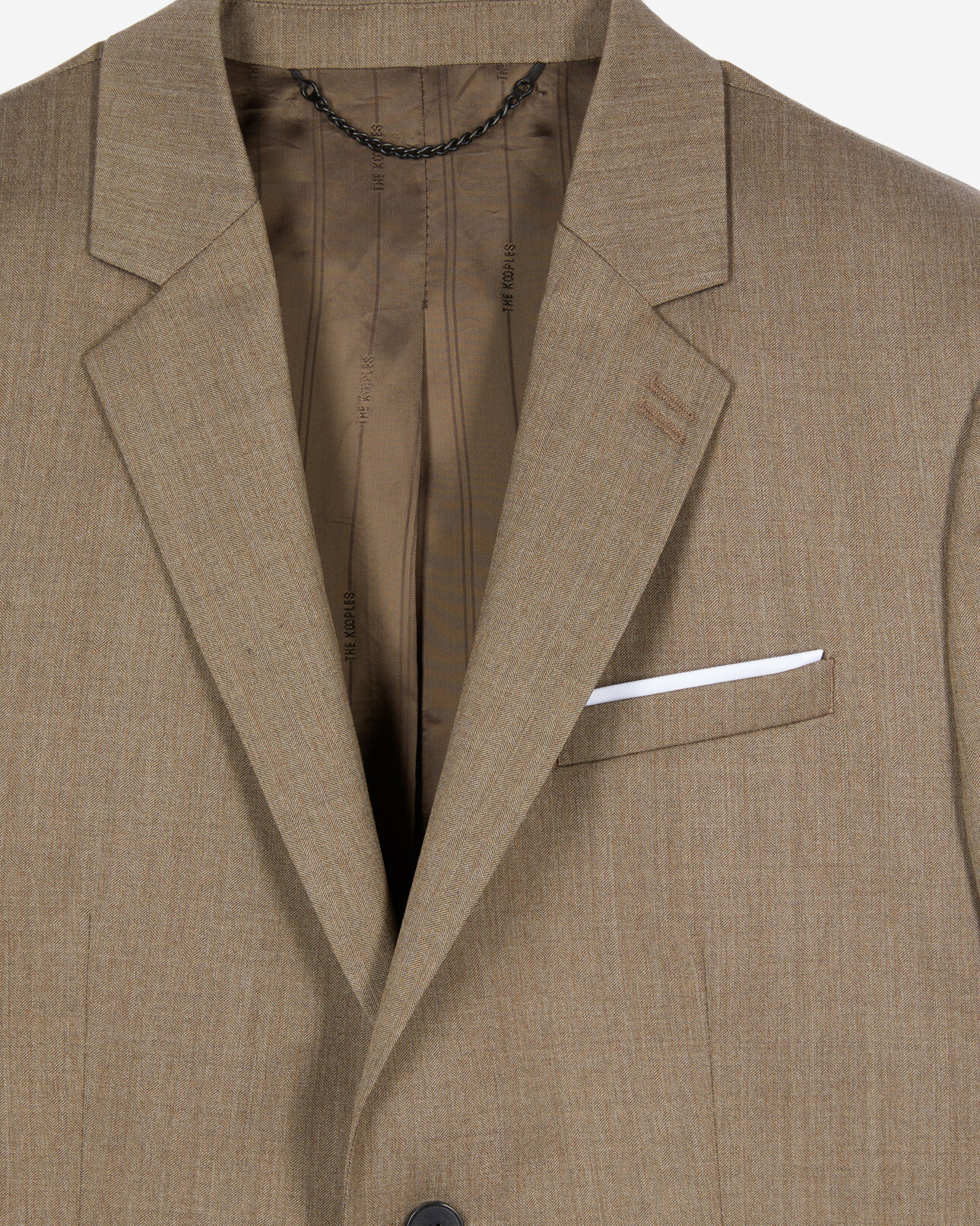 The Kooples MEN BROWN light brown wool suit jacket