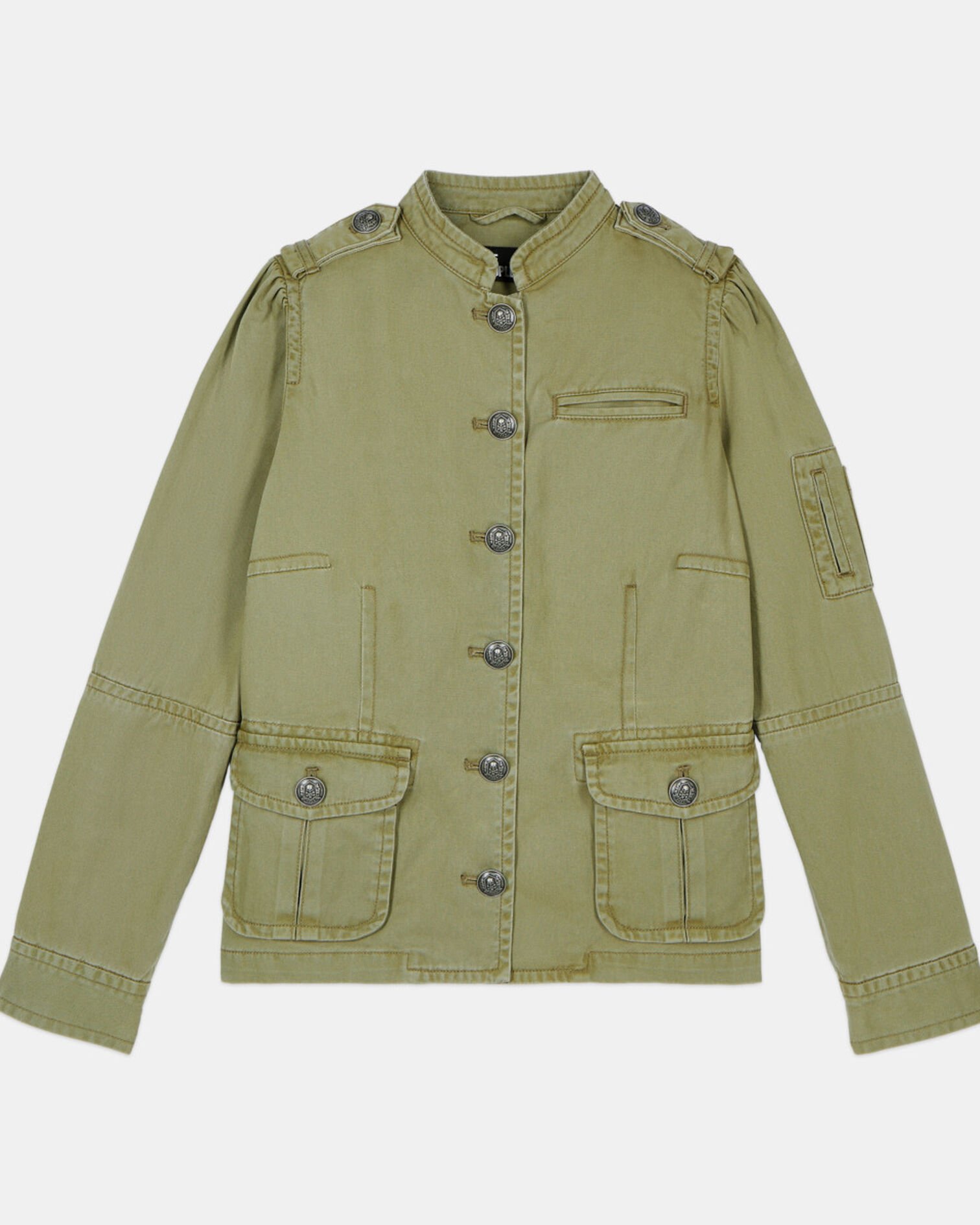 Khaki officer style jacket, OLIVE NIGHT, hi-res image number null