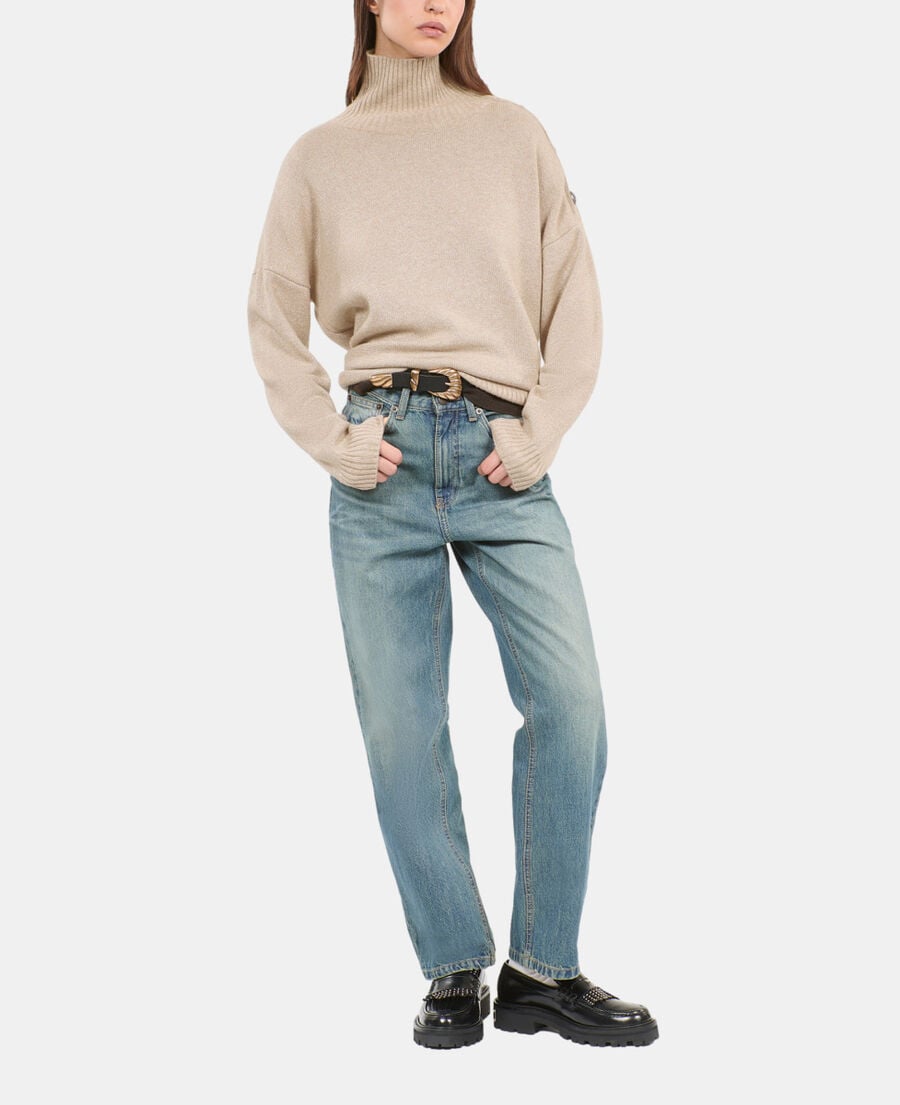 The Kooples FEMME CAMEL pull en laine et cachemire camel