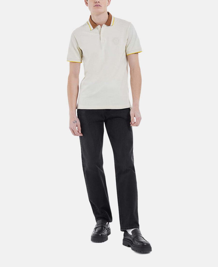 camisa polo blanco crudo manga corta punto