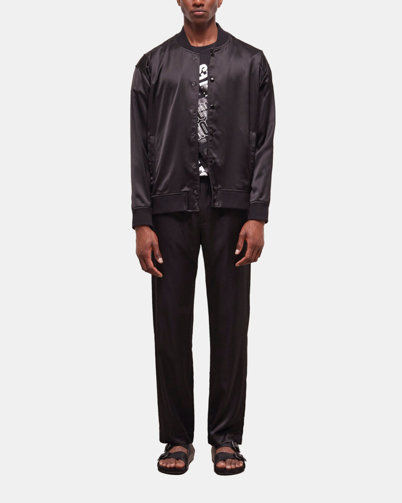 The Kooples MEN BLACK black satin effect jacket